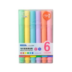 CANETA MARCA TEXTO 6 CORES COM PONTA CHANFRADA - 919