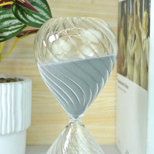 AMPULHETA DE VIDRO EM RELEVO DE 15 MINUTOS 16,5CM - 5930-CZ