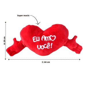ALMOFADA EM FORMATO DE CORAÇÃO DE POLIESTER 64CM - 31300025-B