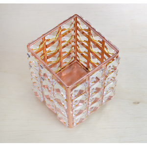 PORTA OBJETO DECORATIVO DE METAL E PLASTICO 11,5CM - 2469-GR