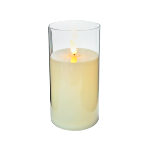 ENFEITE PORTA VELA DE PLÁSTICO COM VELA DE LED 7,5X15CM - 23116433