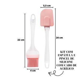 KIT COM ESPATULA E PINCEL DE SILICONE PARA COZINHA 2 PÇS - WF0630-RS