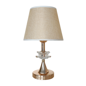 ABAJUR COM BASE CROMADA EM PLÁSTICO E CUPULA EM LINHO 15X36CM BIVOLT - AL55013-BG