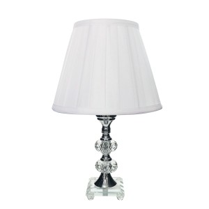 ABAJUR DE CRISTAL COM CUPULA DRAPEADA BIVOLT BRANCA 35CM - 184