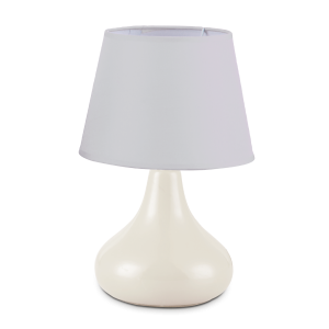 ABAJUR EM CERÂMICA COM CÚPULA EM POLIÉSTER E PVC 30X20CM BIVOLT - AL55004-BR