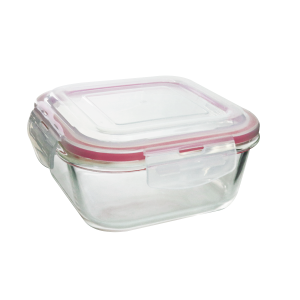 POTE DE VIDRO QUADRADO COM TAMPA HERMÉTICA 800ML - CA12227-RS