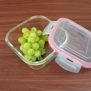 POTE DE VIDRO QUADRADO COM TAMPA HERMÉTICA 800ML - CA12227-RS