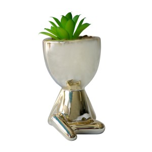 VASO DECORATIVO COM SUCULENTA ARTIFICIAL 7X9X11.5CM - MG5119-DOU