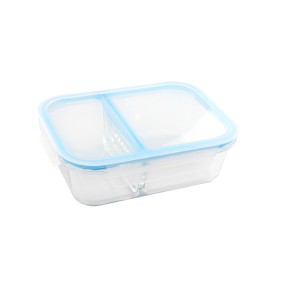 POTE COM DIVISORIA  EM VIDRO TAMPA EM PLASTICO 600 ML - CA12230-AZUL