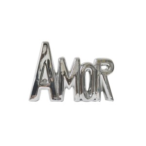 ENFEITE DE CERÂMICA COM A FRASE AMOR 10,5X15CM - GDR0170-PTA