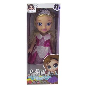 BONECA DE PLÁSTICO 26,5CM COM VESTIDO PINK - JB671-2