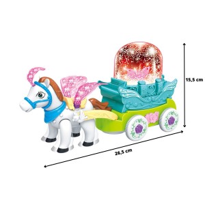CARRUAGEM NEVE BATE E VOLTA MUSICAL COM SOM E LUZ  - DMT5956-TI