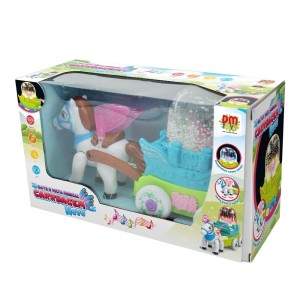 CARRUAGEM NEVE BATE E VOLTA MUSICAL COM SOM E LUZ  - DMT5956-VD