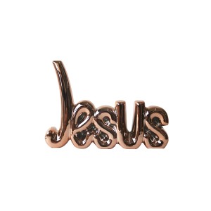 ENFEITE DE CERÂMICA COM A FRASE JESUS 11X16CM - GDR0162-GR