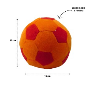 ALMOFADA PELUCIA BOLA P - 15 CM LARANJA E VERMELHA  - 31300124-LJ