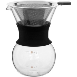 CAFETEIRA DE VIDRO COM FILTRO EM INOX 325ML - 4178