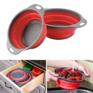 ESCORREDOR RETRÁTIL PARA MASSAS, LEGUMES E FRUTAS DE SILICONE 29CM - 3975-VM