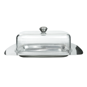 MANTEIGUEIRA DE INOX COM TAMPA DE PLÁSTICO 19CM - 1106