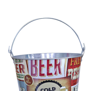 BALDE DE METAL PARA CERVEJA BEGE COLD BEER 7.6 LITROS - CA12097-C