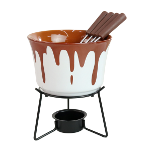 CONJUNTO FONDUE CHOCOLATE DE CERAMICA 6 PÇS 385ML - CA12364