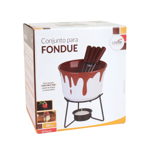 CONJUNTO FONDUE CHOCOLATE DE CERAMICA 6 PÇS 385ML - CA12364
