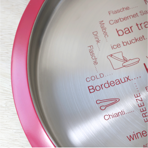 BANDEJA DE INOX 35CM ESTAMPADA PARA SERVIR DRINKS E BEBIDAS - CA09384