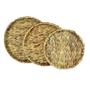 KIT COM 3 BANDEJAS REDONDAS ALGAS MARINHAS SEAGRASS - CA20073