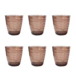 JOGO DE COPO DE VIDRO COM 06 PEÇAS COLOR CANNES 230ML -VDA14024-MR