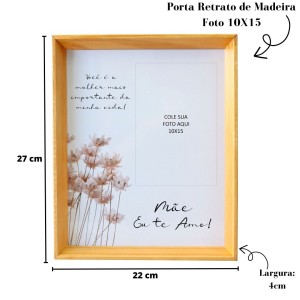 QUADRO PORTA RETRATO MÃE ESTAMPAS SORTIDAS 10X15 CM - 2031-B