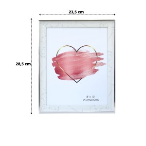 PORTA RETRATO DE PLÁSTICO COM BORDA PRATA 20X25CM - SXHF5056-PTA