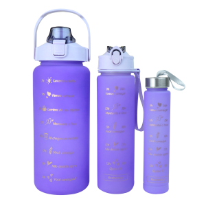 KIT 3 GARRAFAS DE PLÁSTICO MOTIVACIONAL 2000ML 700ML 300ML - CA09799-LL