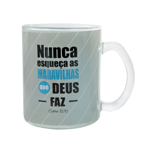 CANECA DE VIDRO TRANSPARENTE COM FRASE 380ML - 4408-B