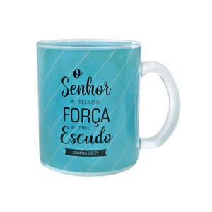 CANECA DE VIDRO TRANSPARENTE COM FRASE 380ML - 4408-D