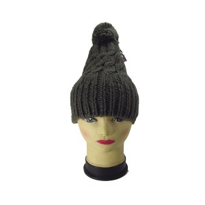 TOUCA DE MALHA COM POMPOM  ADULTO - BF2424-CZ