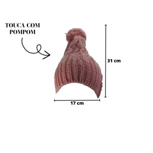 TOUCA DE MALHA COM POMPOM  ADULTO - BF2424-RS