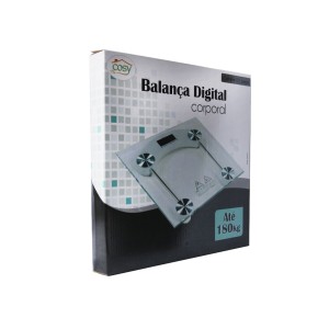 BALANÇA DIGITAL VIDRO TEMPERADO PARA BANHEIRO QUADRADA CAPACIDADE 180 KG - CZ19609