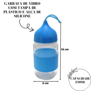 GARRAFA DE VIDRO COM CAPACIDADE DE 250 ML - GP3019-AZ