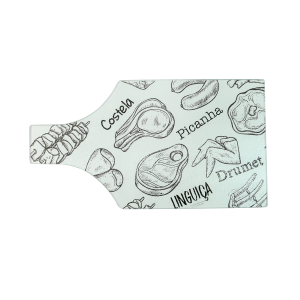 TÁBUA DE CORTE DE VIDRO TEMPERADO DECORADOS 34,5X18,5CM - CZ35X19-B