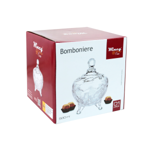 BOMBONIERE DE VIDRO COM PÉ E TAMPA 500ML 17,5X14CM - VDA07001