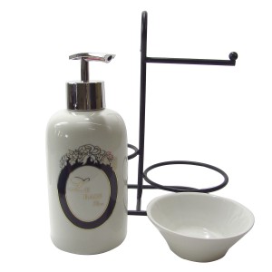 JOGO PARA BANHEIRO DE PORCELANA BRANCO 3 PÇS -1350-DECOR