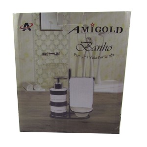 JOGO PARA BANHEIRO DE PORCELANA BRANCO 3 PÇS -1350-LISTRAS