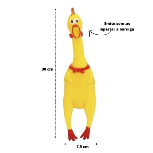 GALINHA DE BORRACHA MORDEDOR PARA PETS 30CM - HD54601