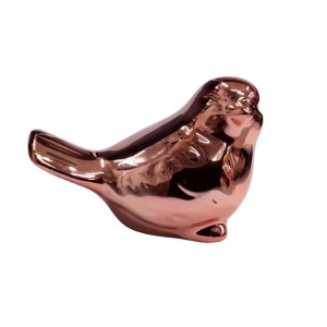 PÁSSARO EM PORCELANA DECORATIVO 8X5X4,5CM COBRE - HD62909-CO