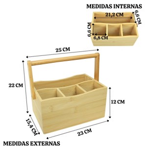 PORTA TALHERES DE BAMBU 22X15,5X25CM- 6102