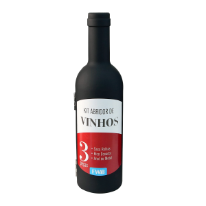 KIT ABRIDOR DE VINHOS ESTILO GARRAFA C/ 3 PEÇAS - 96755