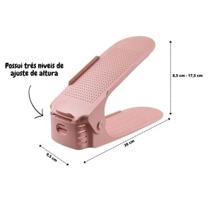 ORGANIZADOR DE SAPATO ALTURA REGULÁVEL DE PLASTICO 25X10CM - ORG16-SAL
