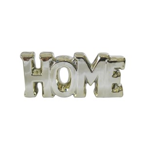 ENFEITE DECORATIVO DE CERÂMICA COM A FRASE HOME 13.5X2X6CM - HD52950-DOU