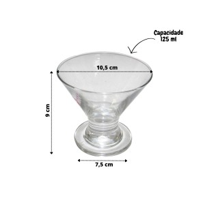JOGO DE SOBREMESA  EM VIDRO COM 6 PEÇAS 125ML - IC7117GCL