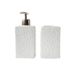 JOGO DE BANHEIRO DE PORCELANA COM 02 PEÇAS COM 420 ML - BRHW10414