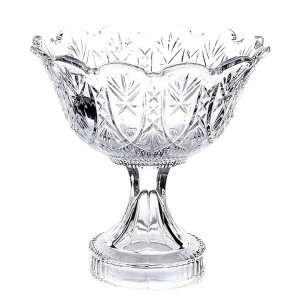 BOMBONIERE COM PÉ E TAMPA DE VIDRO 28CM - 341205W